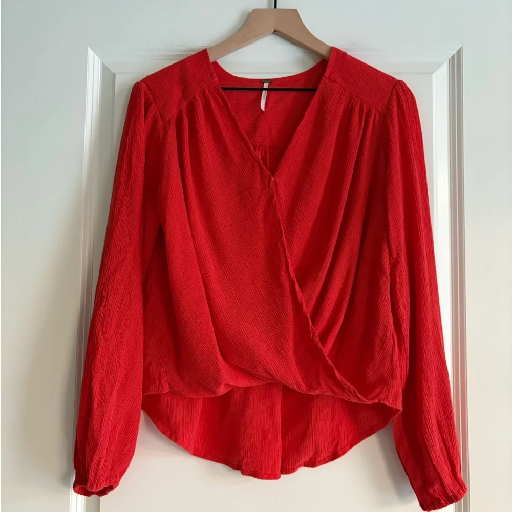 Free People Check On It Wrap Blouse